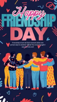 Purple Joyful Friendship Day Instagram Story Video template