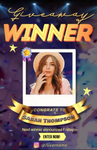 Purple Joyful Giveaway Winner  Tabloid template