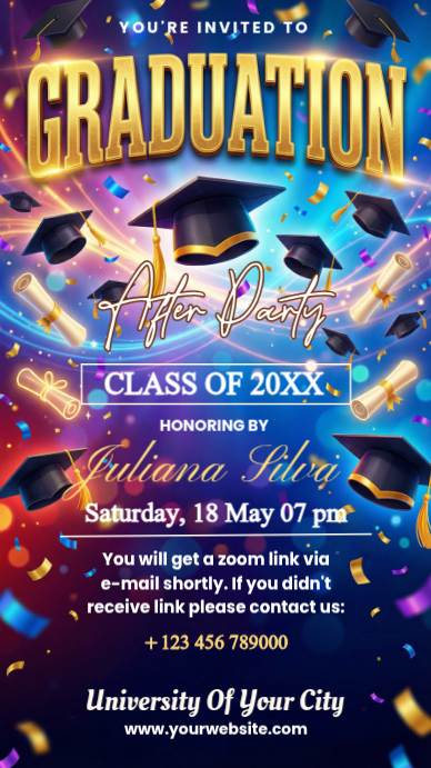 Purple Joyful Graduation After Party Instagram Story Template ...