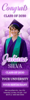 Purple Joyful Graduation Celebration Half Page Legal Halfbladsy Wetlik template
