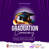 Purple Joyful Graduation Ceremony  Instagram Post Instagram-opslag template