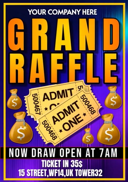 Purple Joyful Grand Raffle A2 Template | PosterMyWall