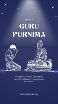 Purple Joyful Guru Purnima Ad Flyer Design Instagram Story template
