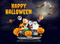 Purple Joyful Halloween , Happy Halloween Yard Sign template