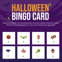 Purple Joyful Halloween Bingo Card Instagram template