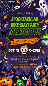 Morado Halloween Birthday Party Instagram Story Template