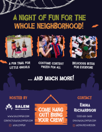 Purple Halloween Block Party Flyer Template - Page 2