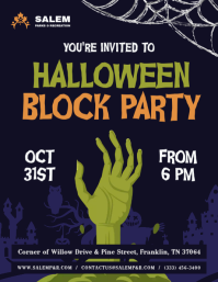 Roxo Halloween Block Party Pamflet Template - Page 1