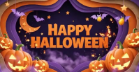 Purple Halloween Celebration ภาพที่แชร์บน Facebook Template