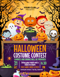 Ungu Halloween Costume Contest Ulotka Template