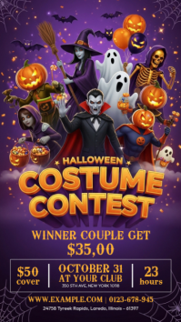 Purple Halloween Costume Contest Instagram 快拍 Template