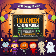 Lila Halloween Costume Contest Instagram 帖子 Template