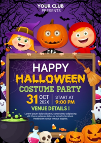 Lilla Halloween Costume Party A5 Template
