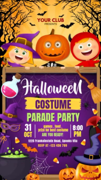 Purple Halloween Costume Party Instagram Story Template