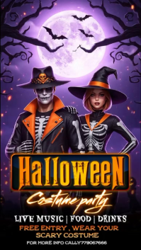 Purple Halloween Costume Party Historia de Instagram Template