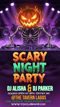 Morado Halloween DJ Party เรื่องราวบน Instagram Template
