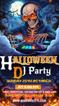 Purple Joyful Halloween Dj Party Instagram Story template