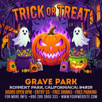 Ungu Halloween Event Kvadrat Template