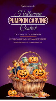 Purple Joyful Halloween Instagram Story template