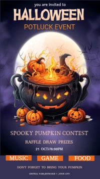 Purple Joyful Halloween Instagram Story template
