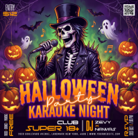 Morado Halloween Karaoke Night Instagram na Post Template