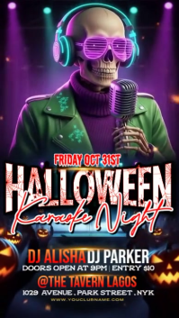 Purple Joyful Halloween Karaoke Night Instagram Story template