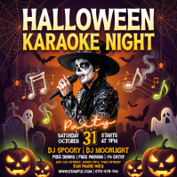 Purple Halloween Karaoke Night Instagram na Post Template