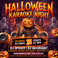 Roxo Halloween Karaoke Night Pos Instagram Template