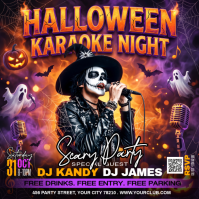 Viola Halloween Karaoke Night Publicação no Instagram Template