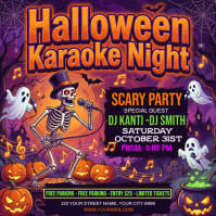 Morado Halloween Karaoke Night Instagram na Post Template