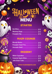 Viola Halloween Menu A4 Template