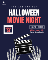 Purple Halloween Movie Night Instagram Portrait Template - Page 1
