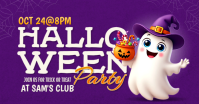 Purple Halloween Party Gambar Bersama Facebook Template