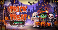 Purple Halloween Party Gedeelde afbeelding op Facebook Template