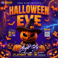Purple Halloween Party Iphosti le-Instagram Template