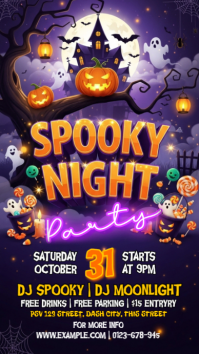 Lilla Halloween Party Instagram Story Template