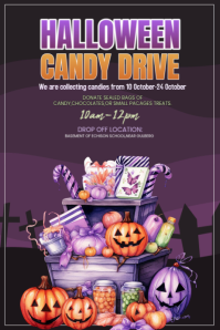 Purple Joyful Halloween Poster template