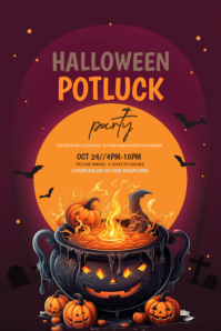 Purple Joyful Halloween Poster template