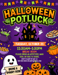 Morado Halloween Potluck Volantino Template