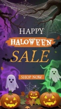 Purple Halloween Sale Rolka Instagram Template