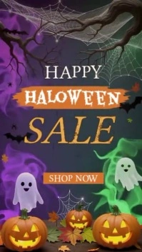 Purple Joyful Halloween Sale Instagram Reel template