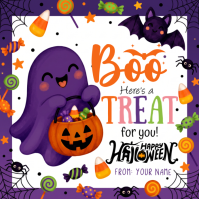 Blanc Halloween Treat Square Template