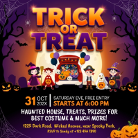Purple Halloween Trick or Treat Event Pos Instagram Template