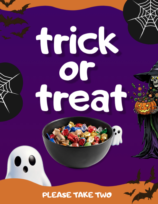 Flyer Adb Halloween Trick Or Treat Flyers Template | PosterMyWall