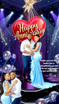 Purple Joyful Happy Anniversary Instagram Reel template