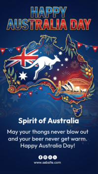 Purple Joyful Happy Australia Day  Instagram Story template
