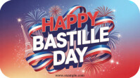 Purple Joyful Happy Bastille Day Poster – Celebrate French Freedom & Unity With Style Digital Displa template