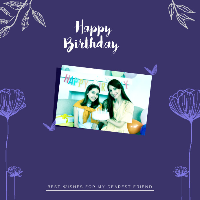 Purple Joyful Happy Birthday Instagram Posts Template | PosterMyWall