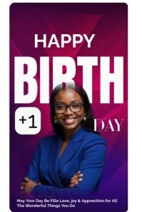 Purple Joyful Happy Birthday Poster template