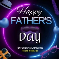 Purple Joyful Happy Father Day  Instagram Pos Instagram-opslag template